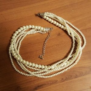 Women's ivory faux pearl necklace